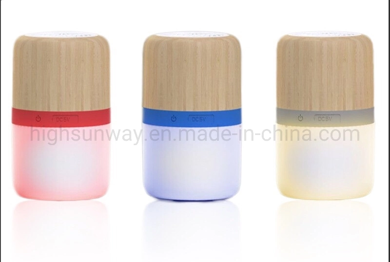 New Arrival Bamboo Wireless Light up Bluetooth Speaker