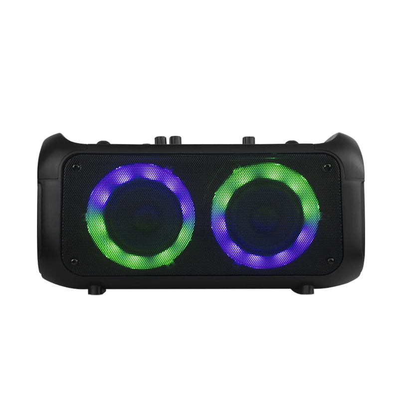 4 Inch Hot Selling Double Trolley Portable Bluetooth Speakers Outdoor Party Speaker with LED Light