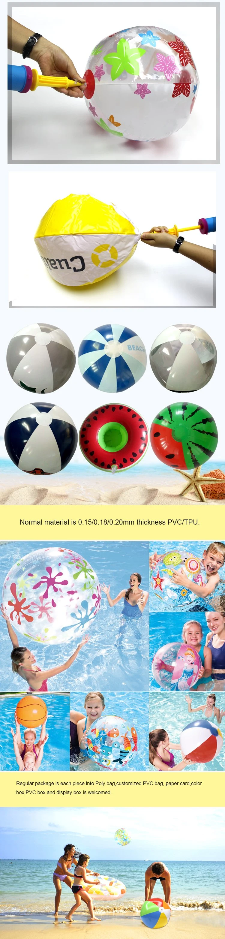 LED Beach Ball Inflatable Sports Ball Summer Ball