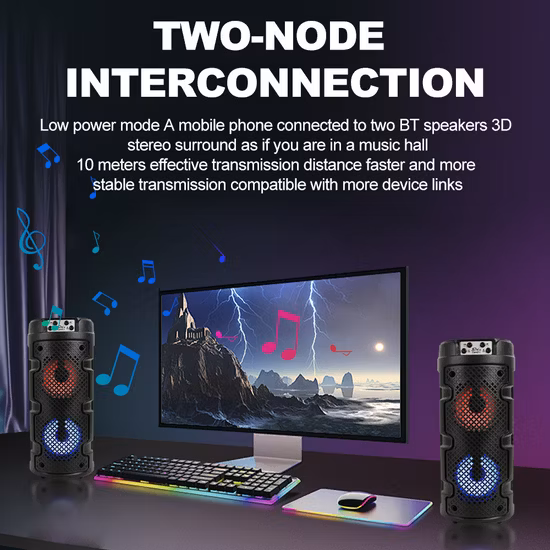 4-Zoll-High-End-LED-Ringlicht-Bluetooth-Party-Karaoke-Lautsprecher im neuesten Design Tragbarer Lautsprecher OEM-Lautsprecher Soundbox-Lautsprecher
