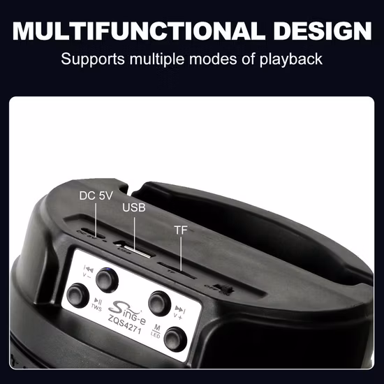 Tragbare Bluetooth-Lautsprecher-Stereo-Soundbox mit beleuchtetem Zolllogo für iOS- und Android-Telefone