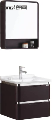 Luxuriöses, modernes Design, LED-Spiegel, Badezimmer-Waschtischmöbel aus Holz