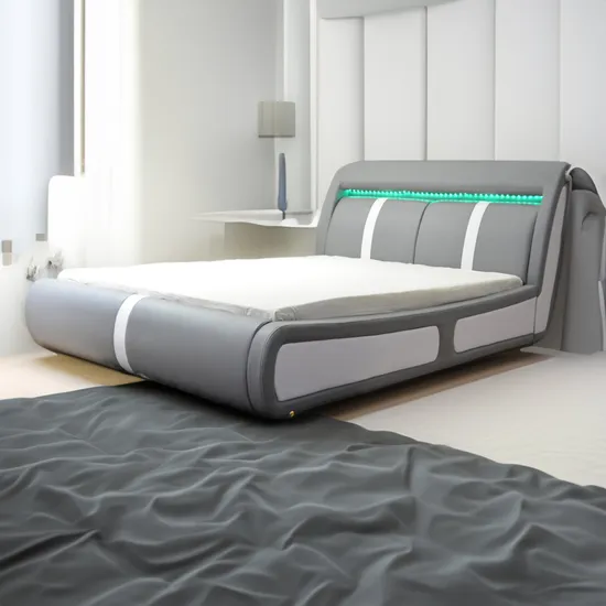 Heißer Verkauf Huayang maßgeschneiderte LED-Bett-Design-Doppelbett-Schlafzimmermöbel