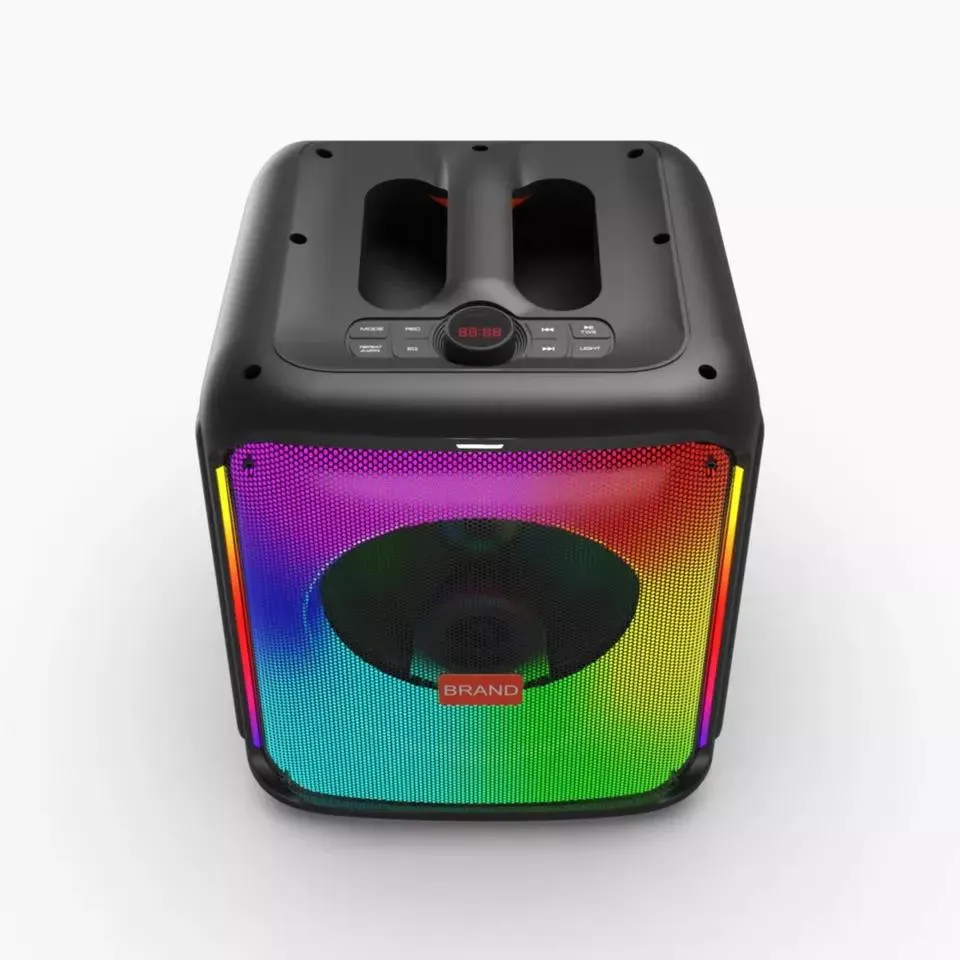 Temeisheng Party-Lautsprecher, 8-Zoll-Tieftöner, tragbarer Lautsprecher mit LED-Leuchten