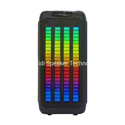 Beliebte Dual 8 Zoll LED-Beleuchtung Bluetooth-Lautsprecher Regenbogenfarbe Liquid Motion DJ Party-Lautsprecher Drahtloser Karaoke-Lautsprecher OEM-Soundbox-Lautsprecher