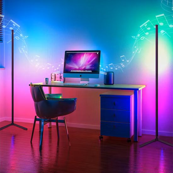 Modernes, dekoratives RGB-Fernbedienungs-LED-Stehlampen-Ecklicht für Zuhause